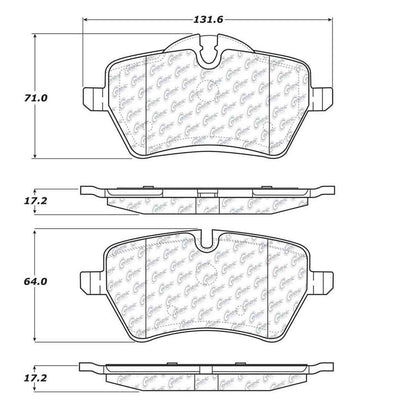 Centric Parts Disc Brake Pad Set Semi-Metallic with Shims for 2006-2014 Mini Cooper, 2011-2016 Cooper Countryman, 2013-2016 Cooper Paceman 102.12040