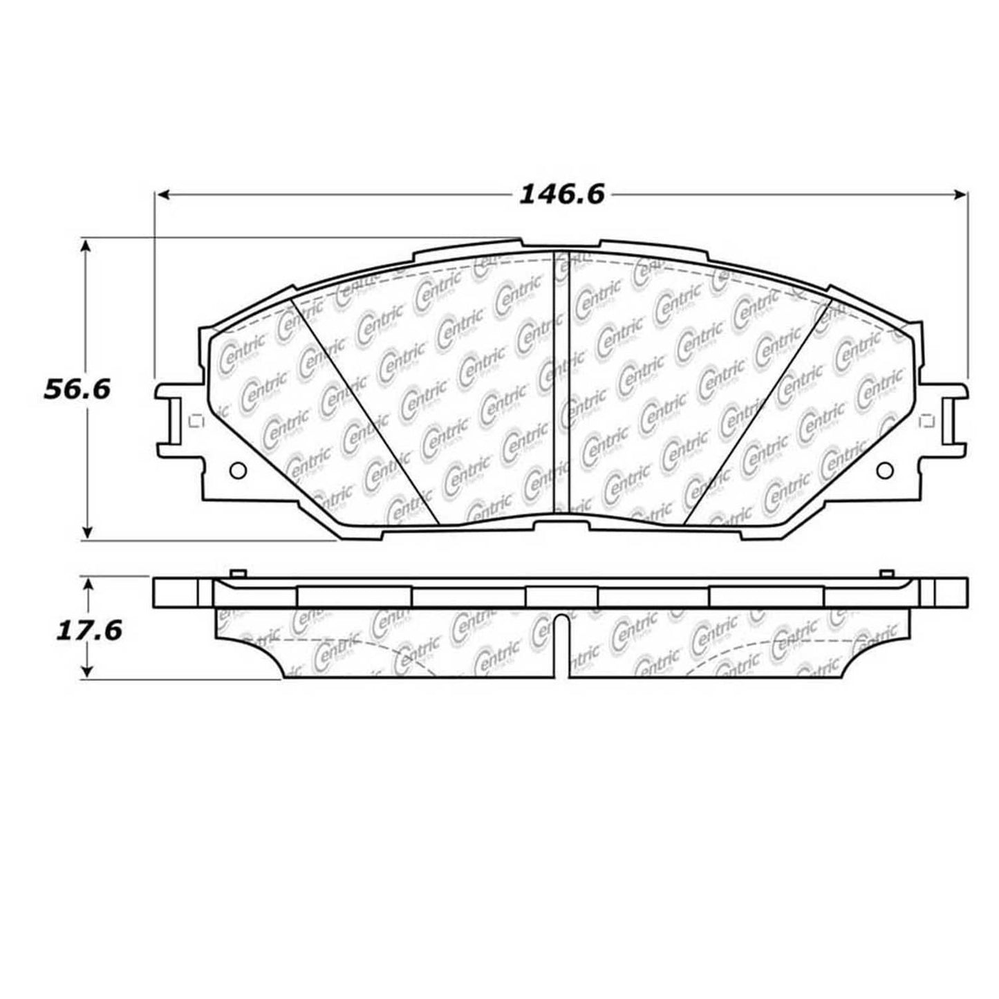 Centric Parts Disc Brake Pad Set Semi-Metallic with Shims for 2006-2018 Toyota RAV4, 2009-2013 Matrix, 2010-2016 Pontiac Vibe 102.12110