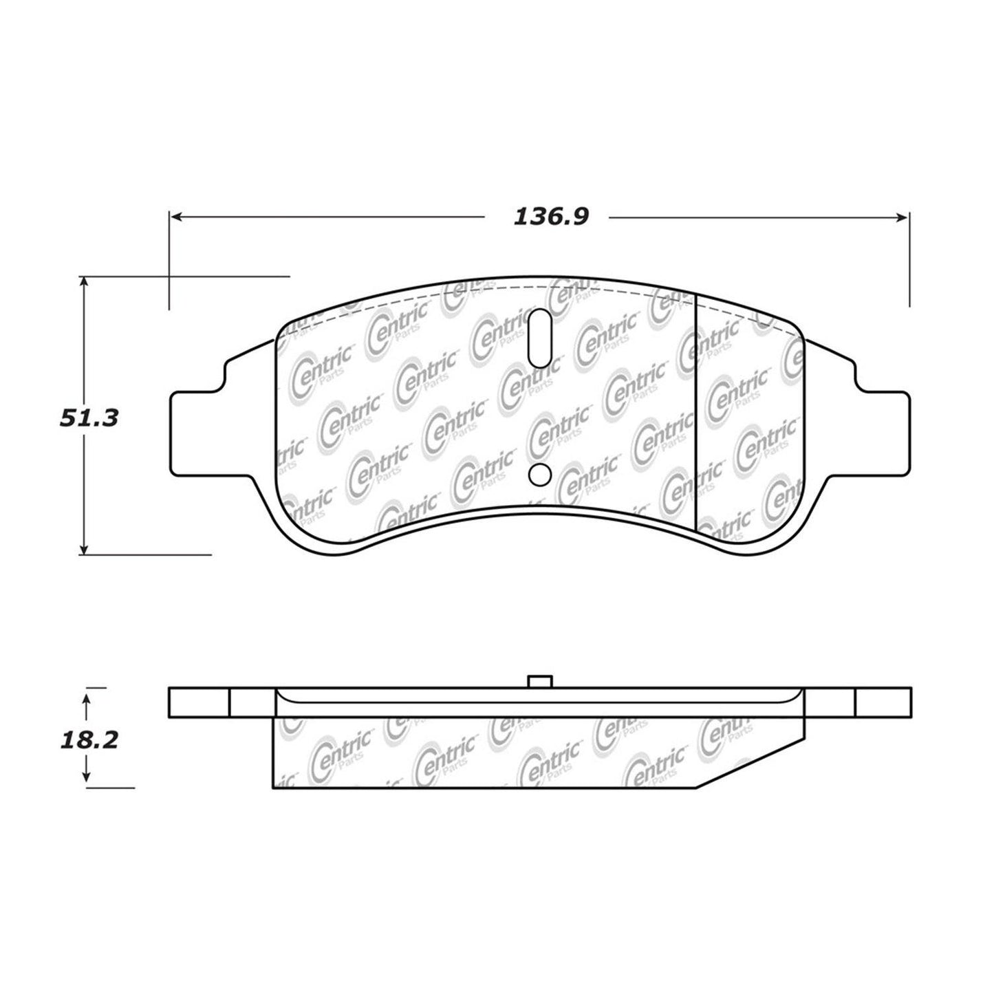 Centric Parts Disc Brake Pad Set Semi-Metallic with Shims for 2013-2017 Peugeot 301 102.12130
