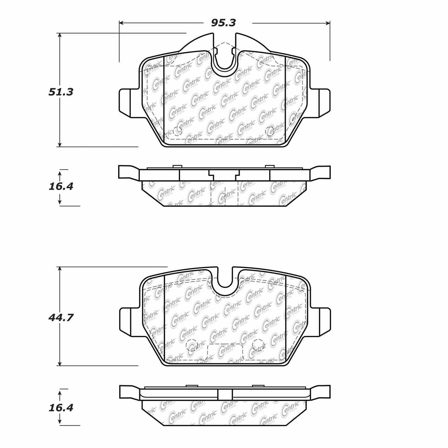 Centric Parts Disc Brake Pad Set Semi-Metallic with Shims for BMW 120i 2011 Mini Cooper Countryman 2016-2013 Cooper Paceman 2016-2013 102.12260