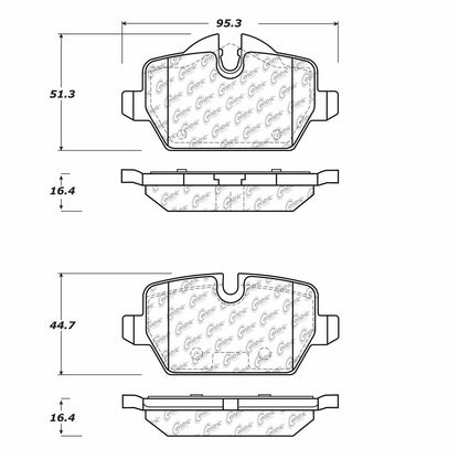 Centric Parts Disc Brake Pad Set Semi-Metallic with Shims for BMW 120i 2011 Mini Cooper Countryman 2016-2013 Cooper Paceman 2016-2013 102.12260