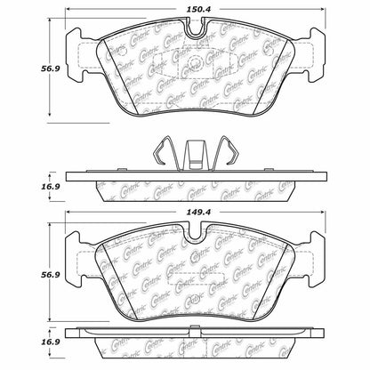 Centric Parts Disc Brake Pad Set Semi-Metallic with Shims for 2011 BMW 120i 102.12280