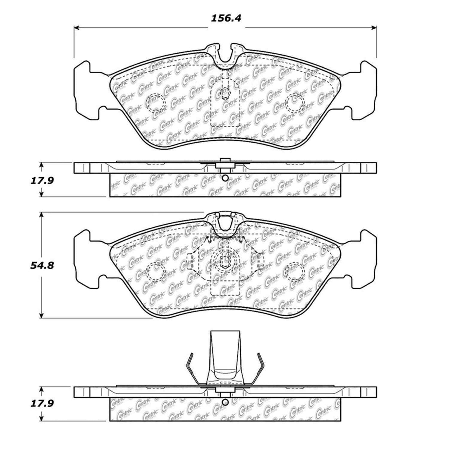 Centric Parts Disc Brake Pad Set Semi-Metallic with Shims for 2002-2006 Dodge Sprinter 2500/3500 and Freightliner Sprinter 102.12290