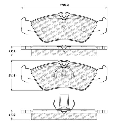 Centric Parts Disc Brake Pad Set Semi-Metallic with Shims for 2002-2006 Dodge Sprinter 2500/3500 and Freightliner Sprinter 102.12290