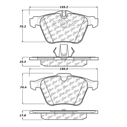 Centric Parts Disc Brake Pad Set C-Tek Semi-Metallic with Shims for Jaguar Super V8 2009-2006