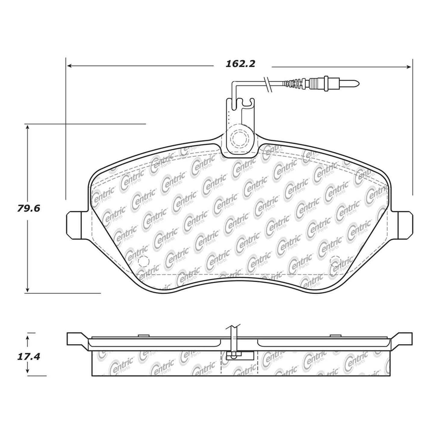 Centric Parts Disc Brake Pad Set Semi-Metallic with Shims for 2006-2008 Peugeot 407 102.12450