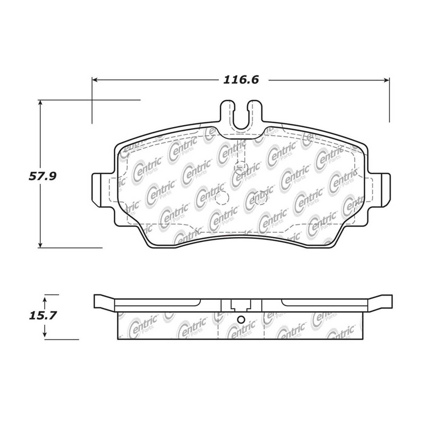 Centric Parts Disc Brake Pad Set Semi-Metallic with Shims for 2000-2005 Mercedes-Benz A160 A190 102.12500