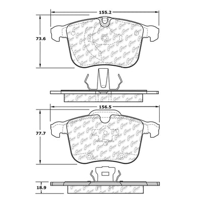 Centric Parts Disc Brake Pad Set Semi-Metallic with Shims for 2007-2008 Cadillac BLS 2011-2006 Saab 9-3 102.12570