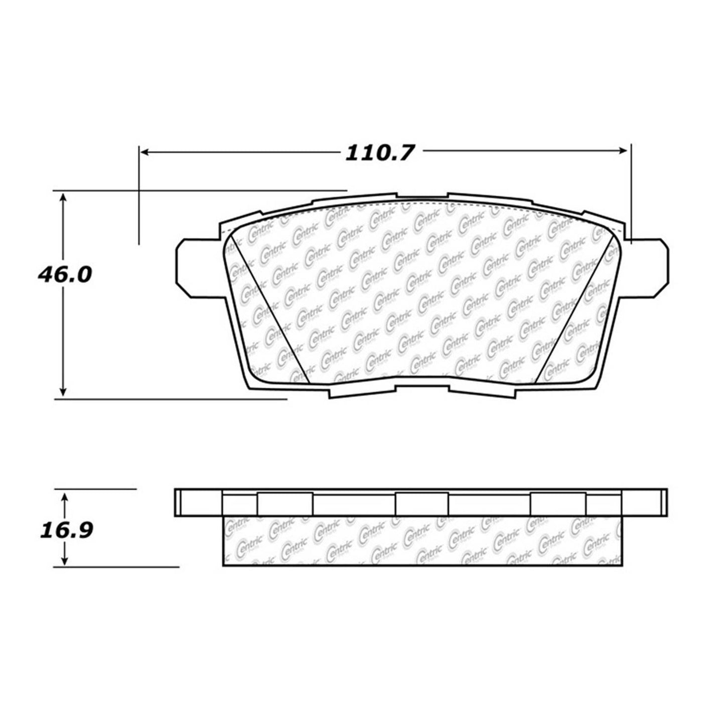 Centric Parts Disc Brake Pad Set Semi-Metallic with Shims for 2007-2015 Ford Edge Lincoln MKX Mazda CX‑7 CX‑9 102.12590