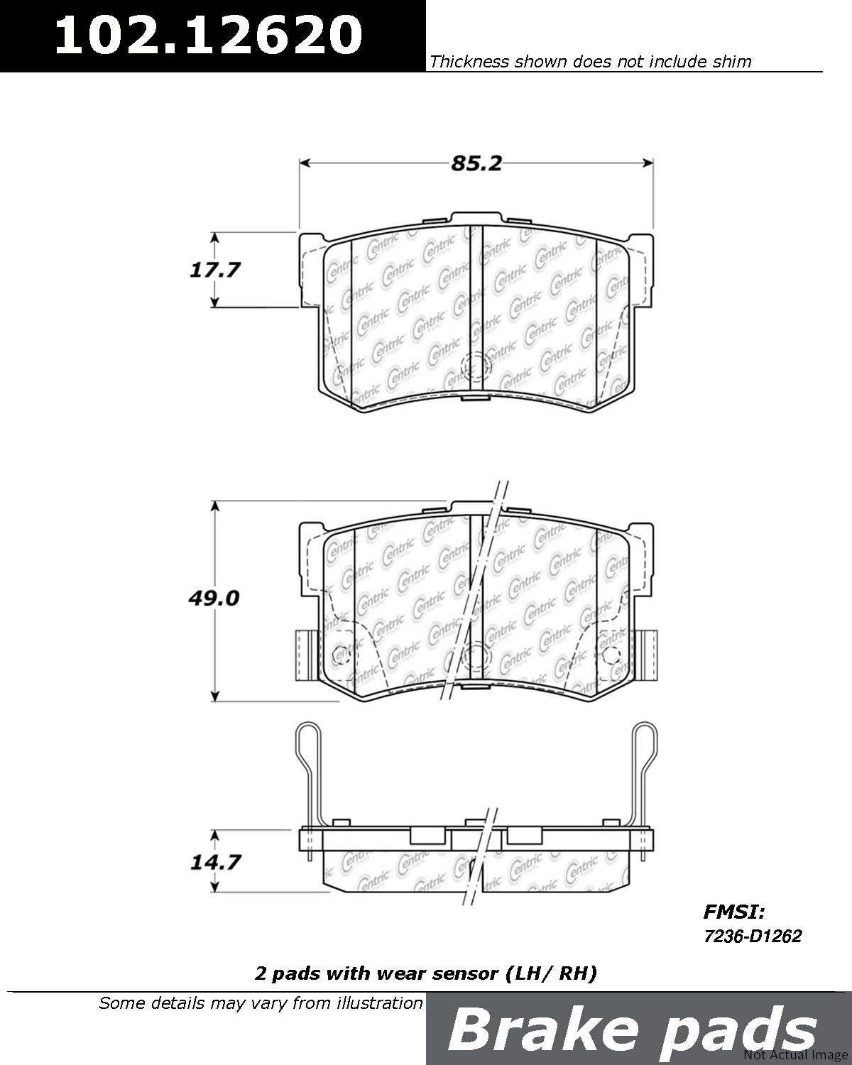 Centric Parts Disc Brake Pad Set 102.12620