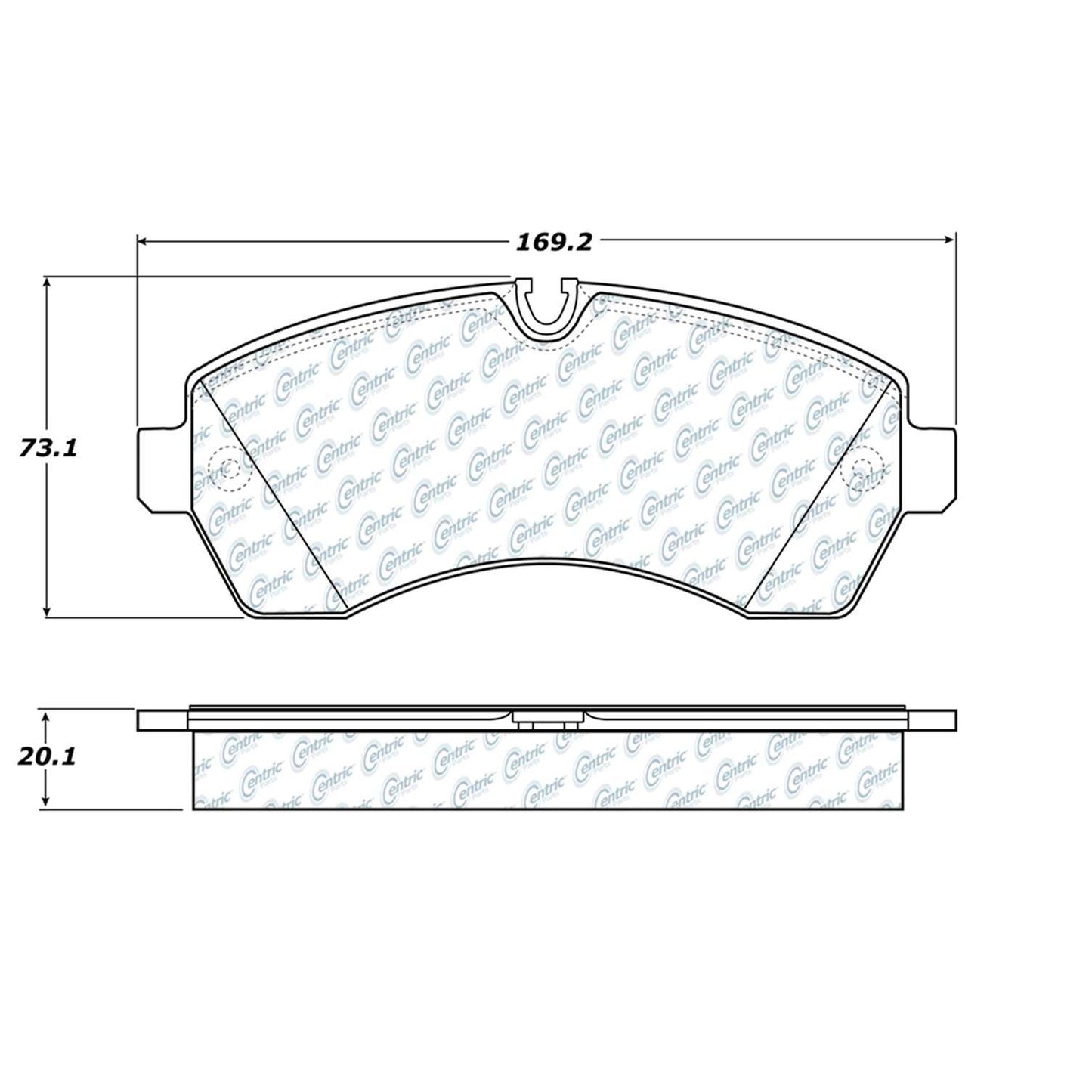 Centric Parts Disc Brake Pad Set Semi-Metallic with Shims for Sprinter 2009-2007 102.12680