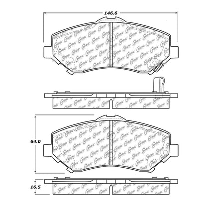 Centric Parts Disc Brake Pad Set Semi-Metallic with Shims 102.12730