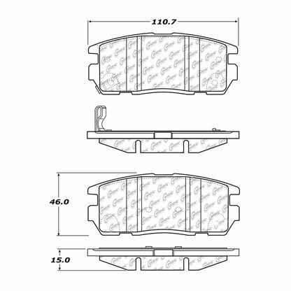 Centric Parts Disc Brake Pad Set Semi-Metallic with Shims for 2007-2017 Chevrolet Captiva Sport Equinox GMC Terrain Pontiac Torrent Saturn Vue Suzuki XL-7