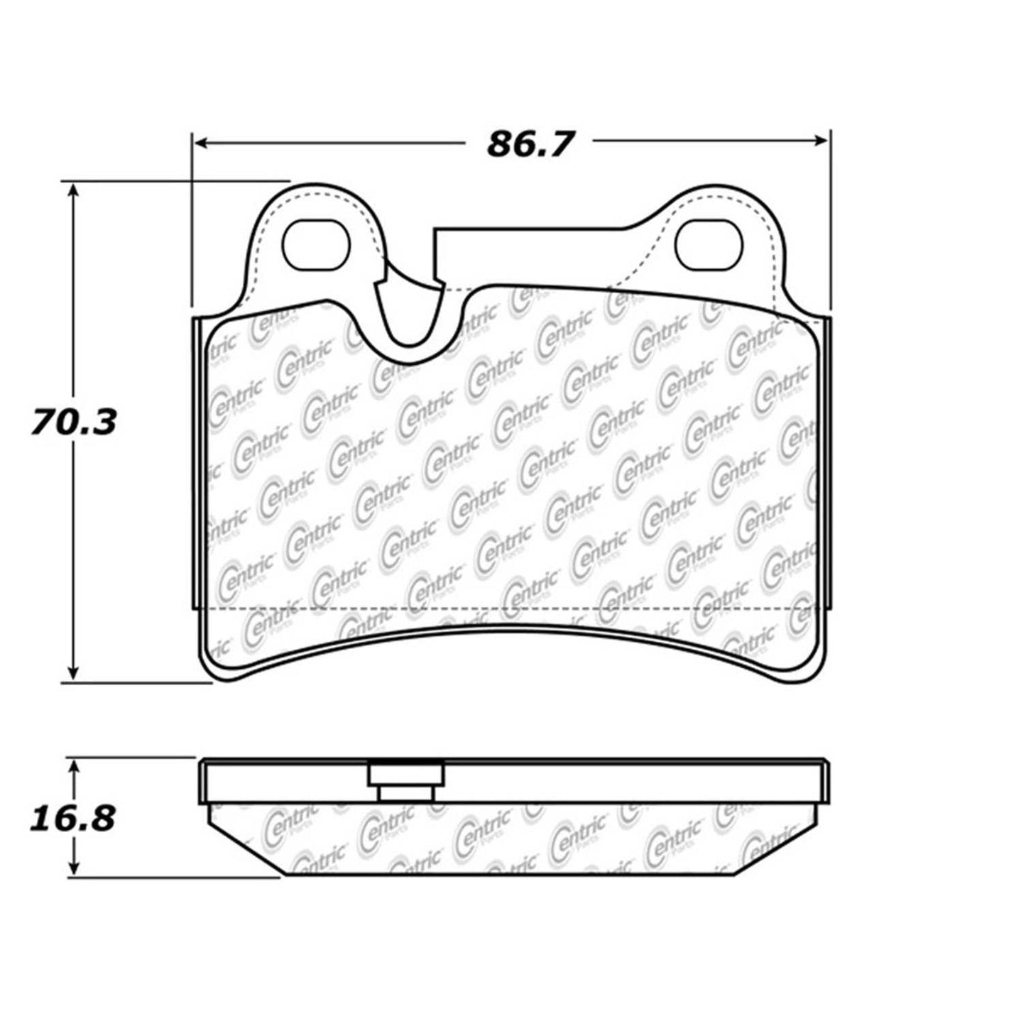 Centric Parts Disc Brake Pad Set Semi-Metallic with Shims for 2006-2010 Volkswagen Touareg 102.12770