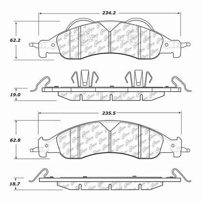 Centric Parts Disc Brake Pad Set Semi-Metallic with Shims for 2007-2009 Ford Expedition Lincoln Navigator 102.12780
