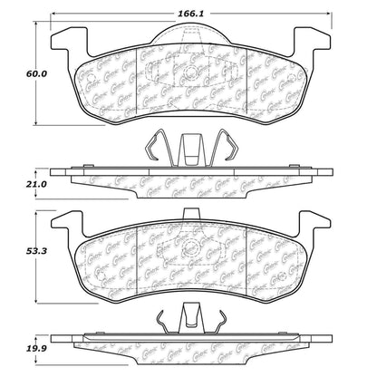 Centric Parts Disc Brake Pad Set Semi-Metallic with Shims for 2007-2017 Ford Expedition, 2013-2019 Lincoln MKT, 2007-2017 Navigator 102.12790