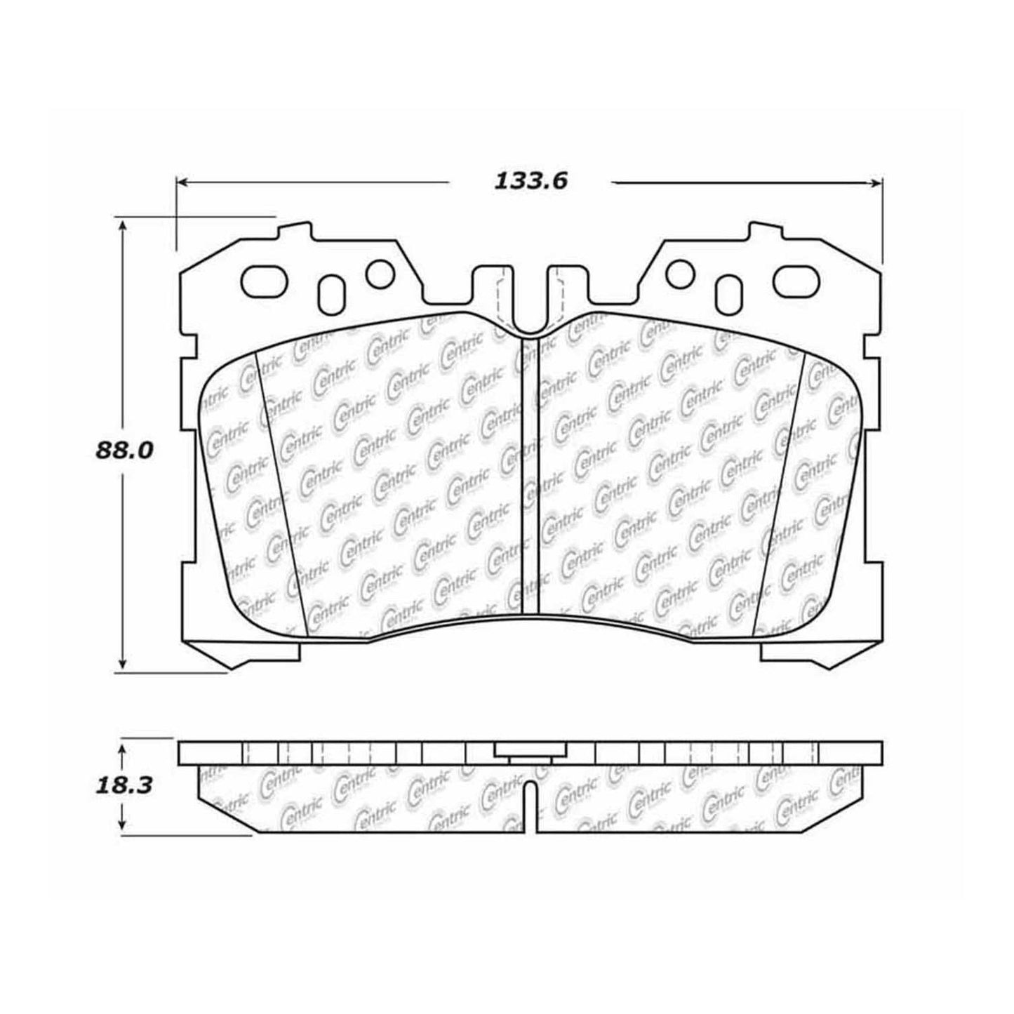 Centric Parts Disc Brake Pad Set Semi-Metallic with Shims for 2007-2017 Lexus LS460, 2018-2022 Lexus LS500/LS500h, 2008-2016 Lexus LS600h, 2020-2022 Toyota Mirai