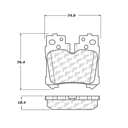 Centric Parts Disc Brake Pad Set Semi-Metallic with Shims for 2007-2017 Lexus LS460, 2018-2022 LS500/LS500h, 2008-2016 LS600h, 2020-2022 Toyota Mirai