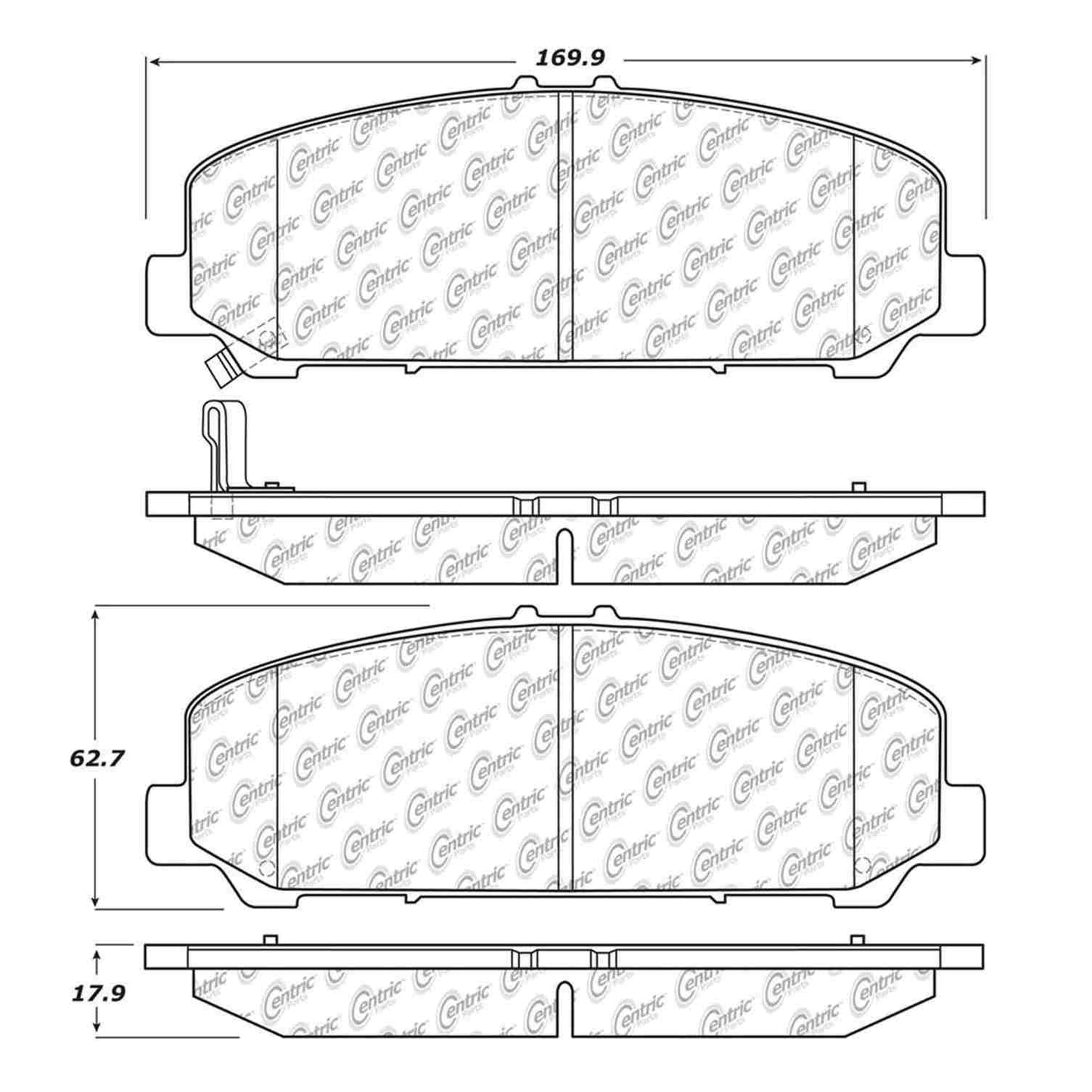 Centric Parts Disc Brake Pad Set Semi-Metallic with Shims for 2010-2005 Infiniti QX56 2011-2006 Nissan Armada 2010-2007 Titan 102.12860
