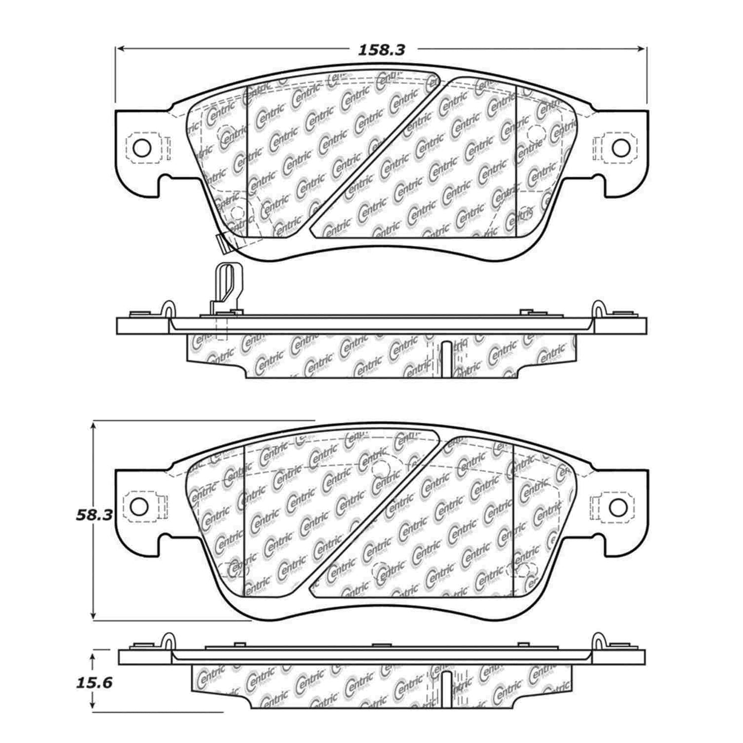 Centric Parts Disc Brake Pad Set Semi-Metallic with Shims for 2007-2008 Infiniti G35, 2013-2008 Infiniti G37, 2014-2016 Infiniti Q60 102.12870