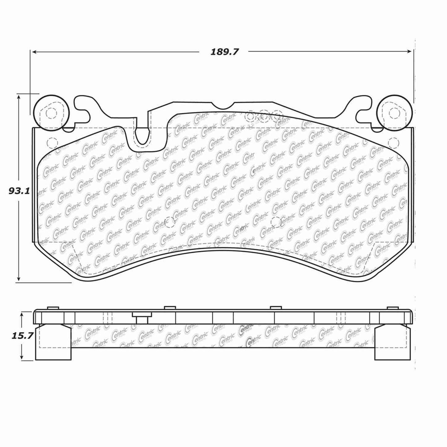 Centric Parts Disc Brake Pad Set Semi-Metallic with Shims for Audi RS7 2014-2018 102.12910