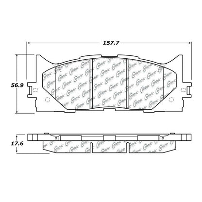 Centric Parts Disc Brake Pad Set Semi-Metallic with Shims for 2013-2018 Lexus ES300h, 2007-2018 Lexus ES350, 2008-2018 Toyota Avalon