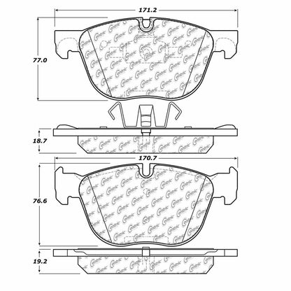 Centric Parts Disc Brake Pad Set Semi-Metallic with Shims for 2016-2018 BMW X4, 2007-2018 BMW X5, 2008-2019 BMW X6 102.12940