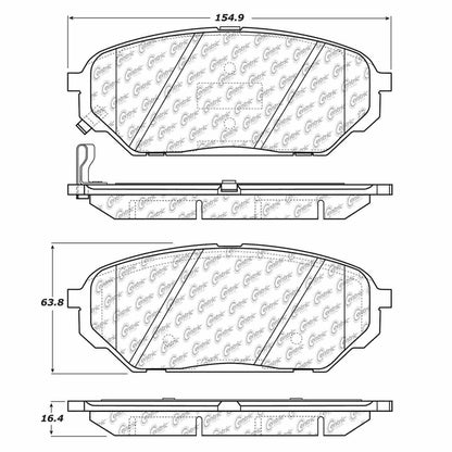 Centric Parts Disc Brake Pad Set Semi-Metallic with Shims for 2007-2012 Hyundai Veracruz 102.13010