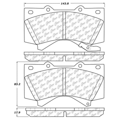 Centric Parts Disc Brake Pad Set Semi-Metallic with Shims for 2008-2013 Lexus LX570 Toyota Land Cruiser Sequoia Tundra