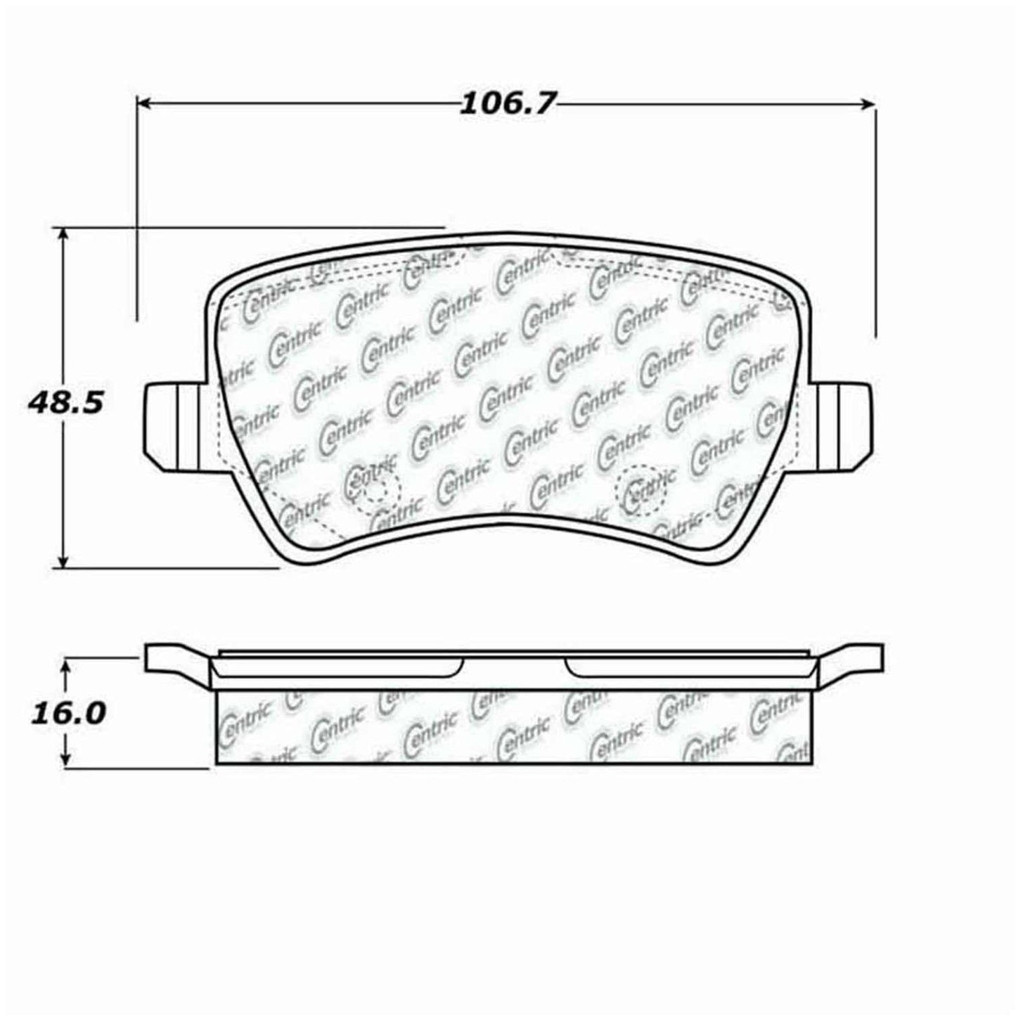 Centric Parts Disc Brake Pad Set Semi-Metallic with Shims for Land Rover LR2 2013-2015 102.13070
