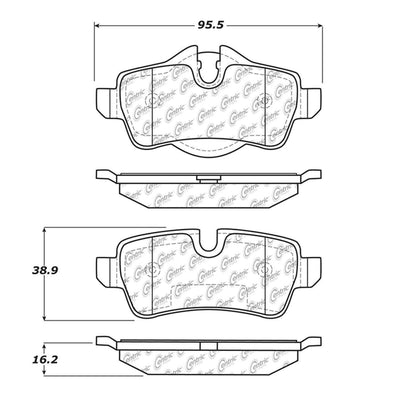 Centric Parts Disc Brake Pad Set Semi-Metallic with Shims for 2007-2015 Mini Cooper 102.13090