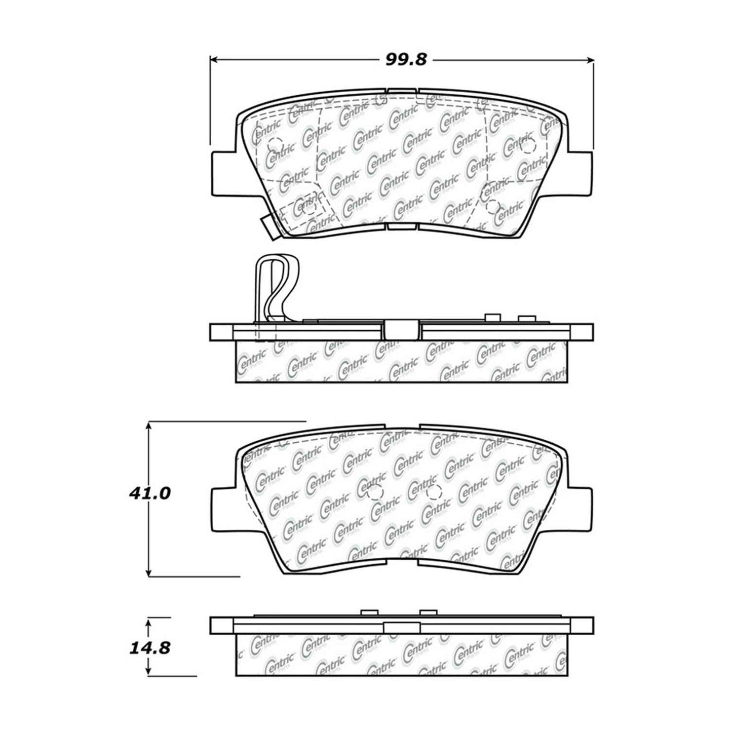 Centric Parts Disc Brake Pad Set Semi-Metallic with Shims for 2009-2011 Hyundai Azera, 2010 Elantra, Sonata 102.13130