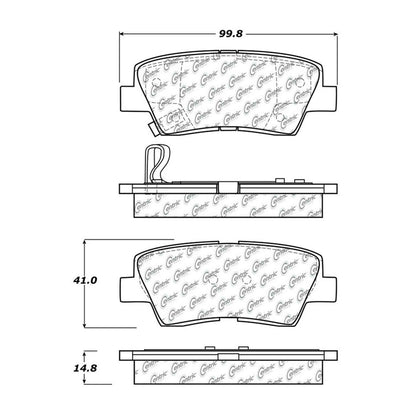 Centric Parts Disc Brake Pad Set Semi-Metallic with Shims for 2009-2011 Hyundai Azera, 2010 Elantra, Sonata 102.13130