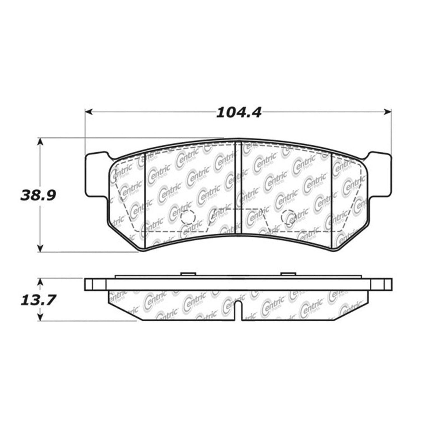 Centric Parts Disc Brake Pad Set Semi-Metallic with Shims for 2007-2010 Chevrolet Optra Suzuki Forenza Reno 102.13150