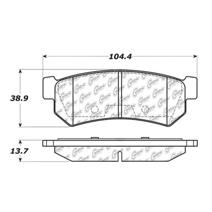 Centric Parts Disc Brake Pad Set Semi-Metallic with Shims for 2007-2010 Chevrolet Optra Suzuki Forenza Reno 102.13150