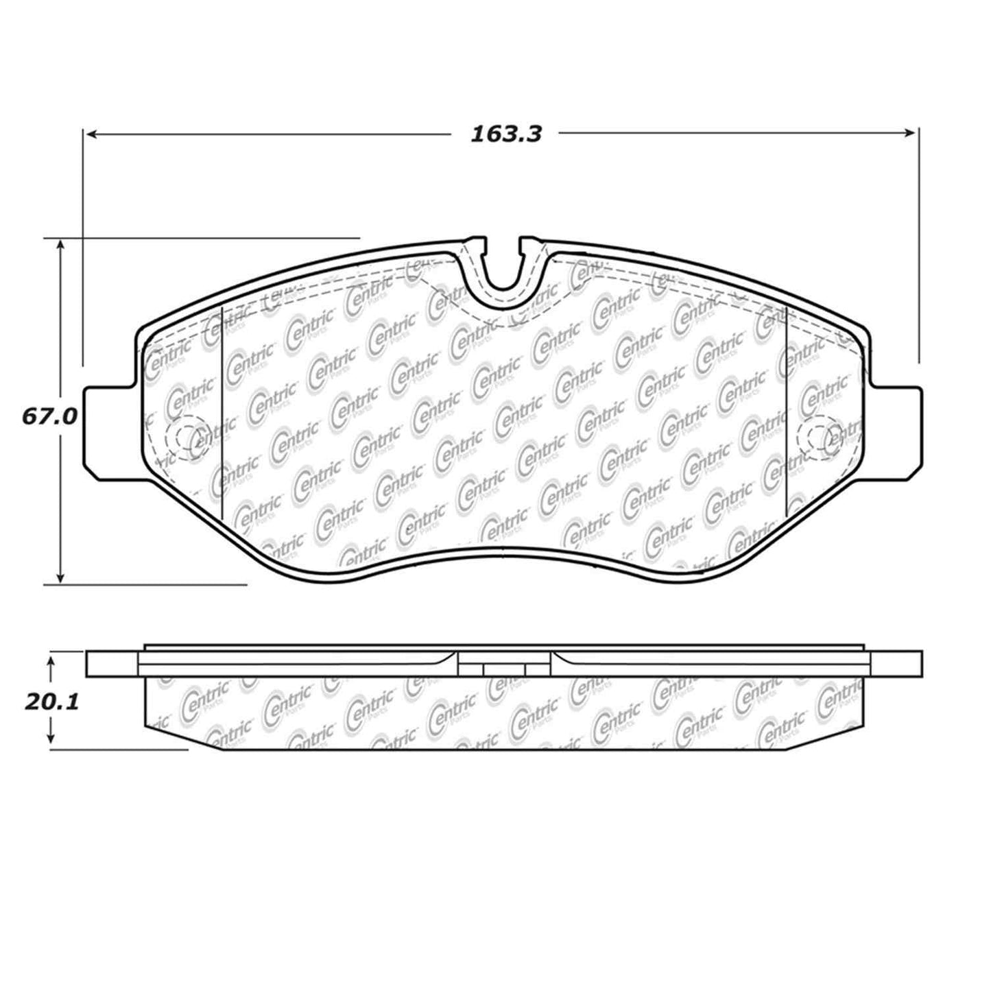 Centric Parts Disc Brake Pad Set Semi-Metallic with Shims for Dodge Sprinter 2500 2009-2007