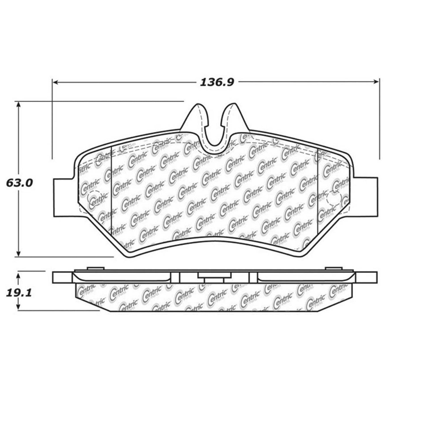 Centric Parts Disc Brake Pad Set Semi-Metallic with Shims for 2007-2009 Dodge Sprinter 2500/3500, Freightliner Sprinter 2500/3500, 2010-2018 Mercedes-Benz Sprinter 2500/3500 102.13170