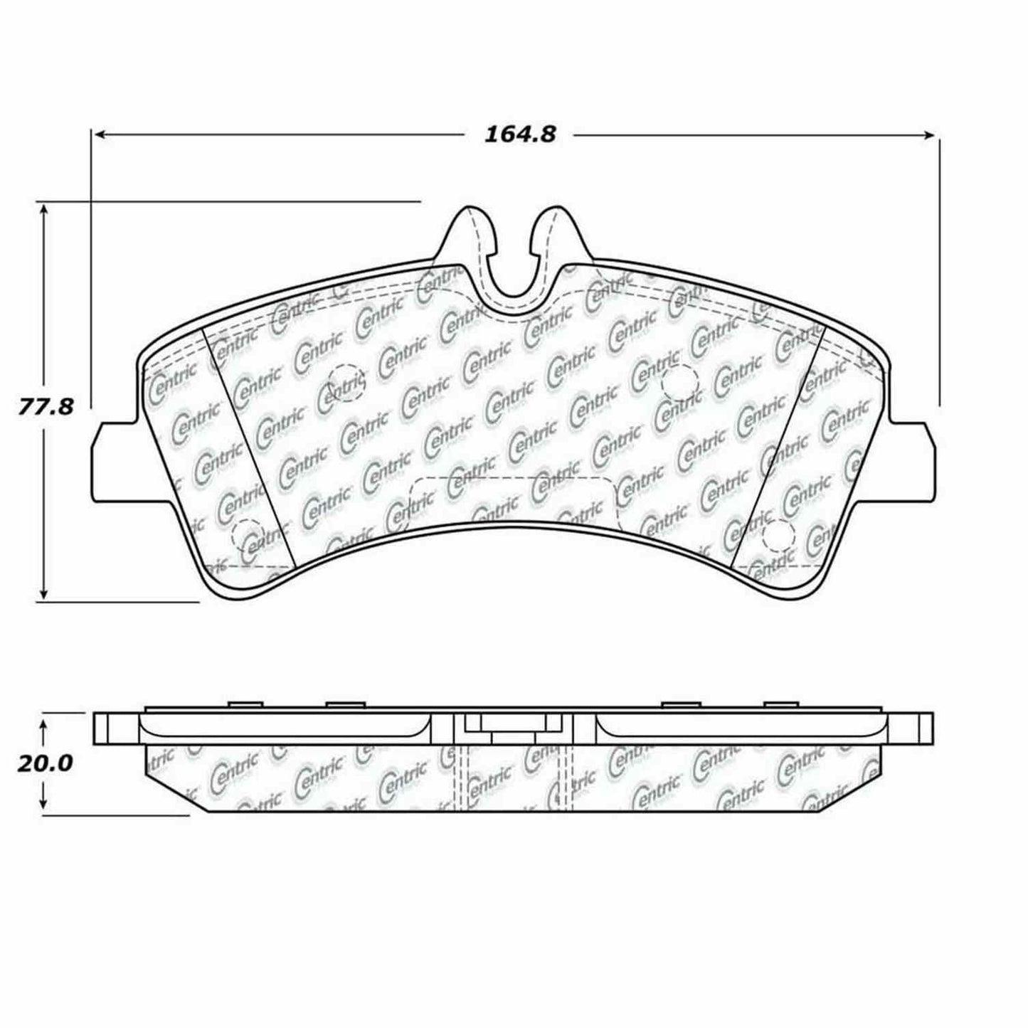 Centric Parts Disc Brake Pad Set Semi-Metallic with Shims for 2007-2009 Dodge Sprinter 3500 102.13180