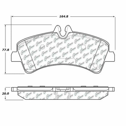 Centric Parts Disc Brake Pad Set Semi-Metallic with Shims for 2007-2009 Dodge Sprinter 3500 102.13180
