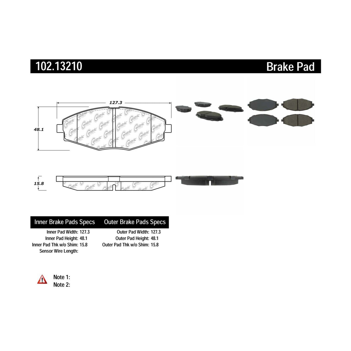 Centric Parts Disc Brake Pad Set Semi-Metallic with Shims for 2015-2011 Chevrolet Matiz, Dodge i10 2014, Pontiac Matiz 2010-2004 102.13210