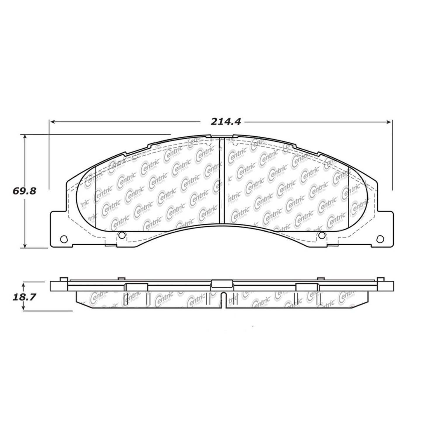 Centric Parts Disc Brake Pad Set Semi-Metallic with Shims for 2008-2014 Ford E-150 Econoline 102.13280