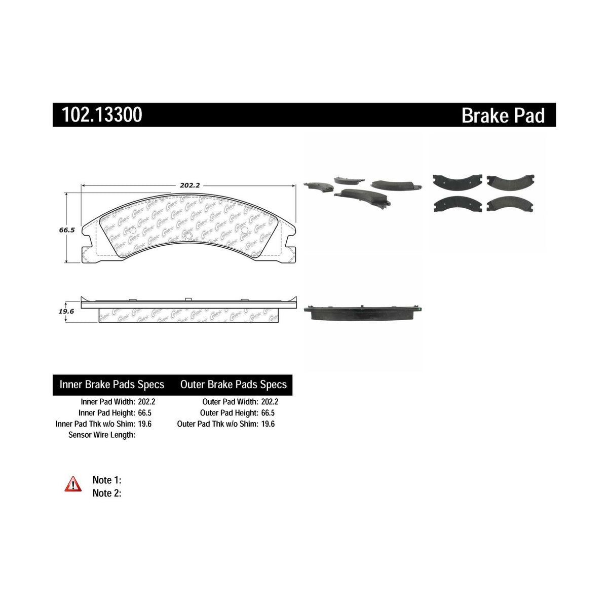 Centric Parts Disc Brake Pad Set Semi-Metallic with Shims for 2008-2021 Ford E-450 Super Duty 102.13300