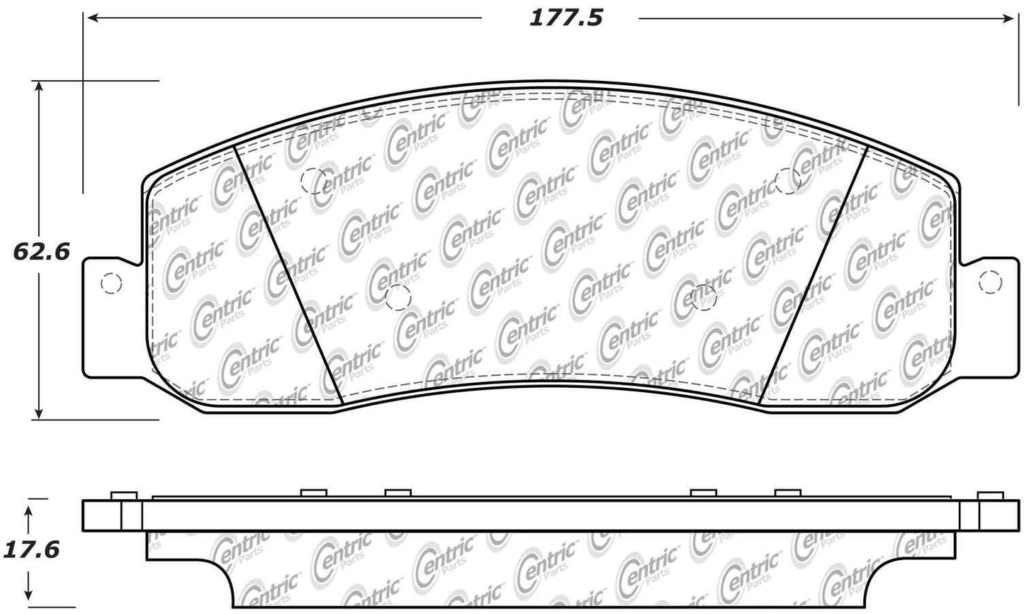 Centric Parts Disc Brake Pad Set Semi-Metallic with Shims for 2010-2013 Ford F-250 Super Duty, 2010-2012 Ford F-350 Super Duty 102.13330