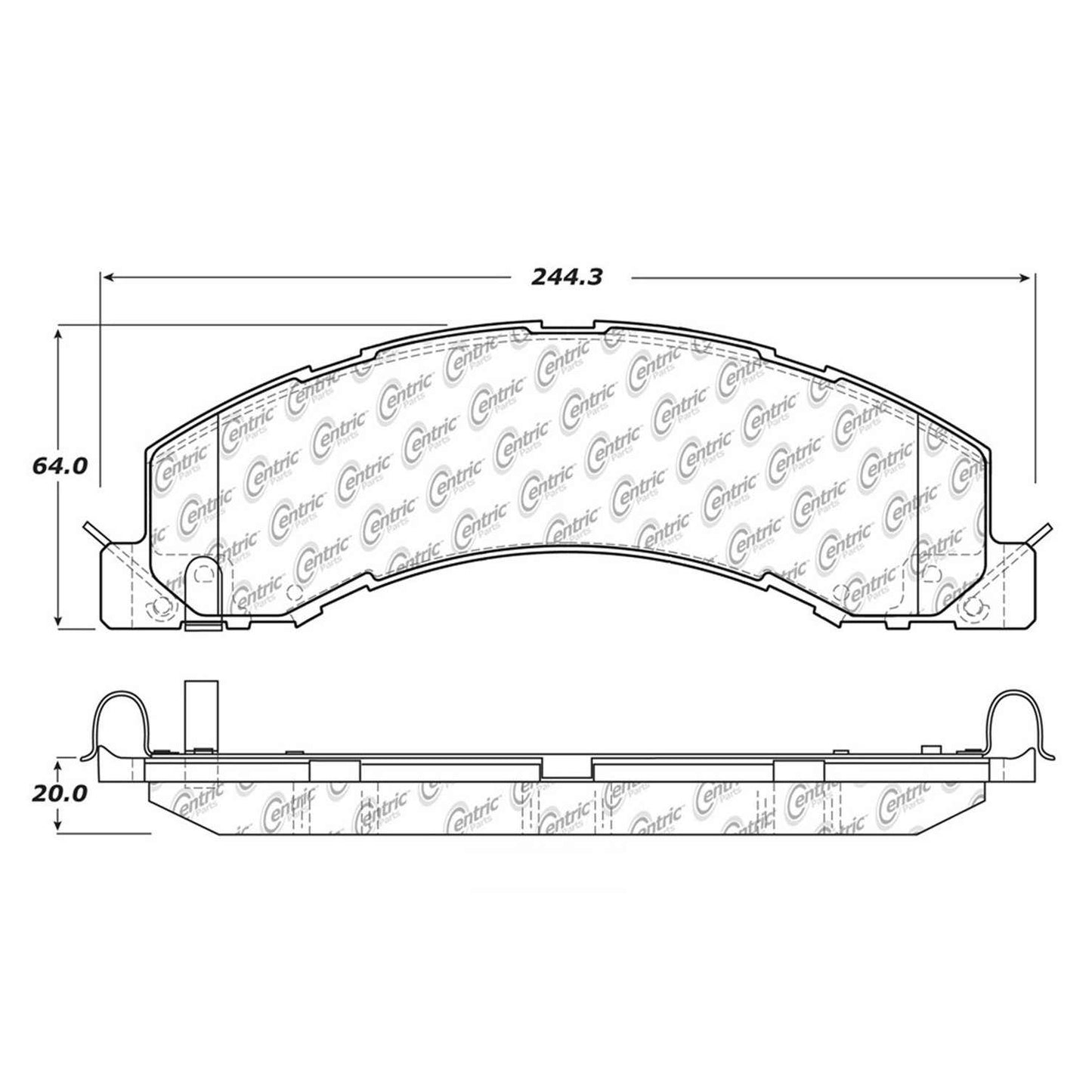 Centric Parts Disc Brake Pad Set Semi-Metallic with Shims for 2008-2010 Dodge Ram 4500/5500