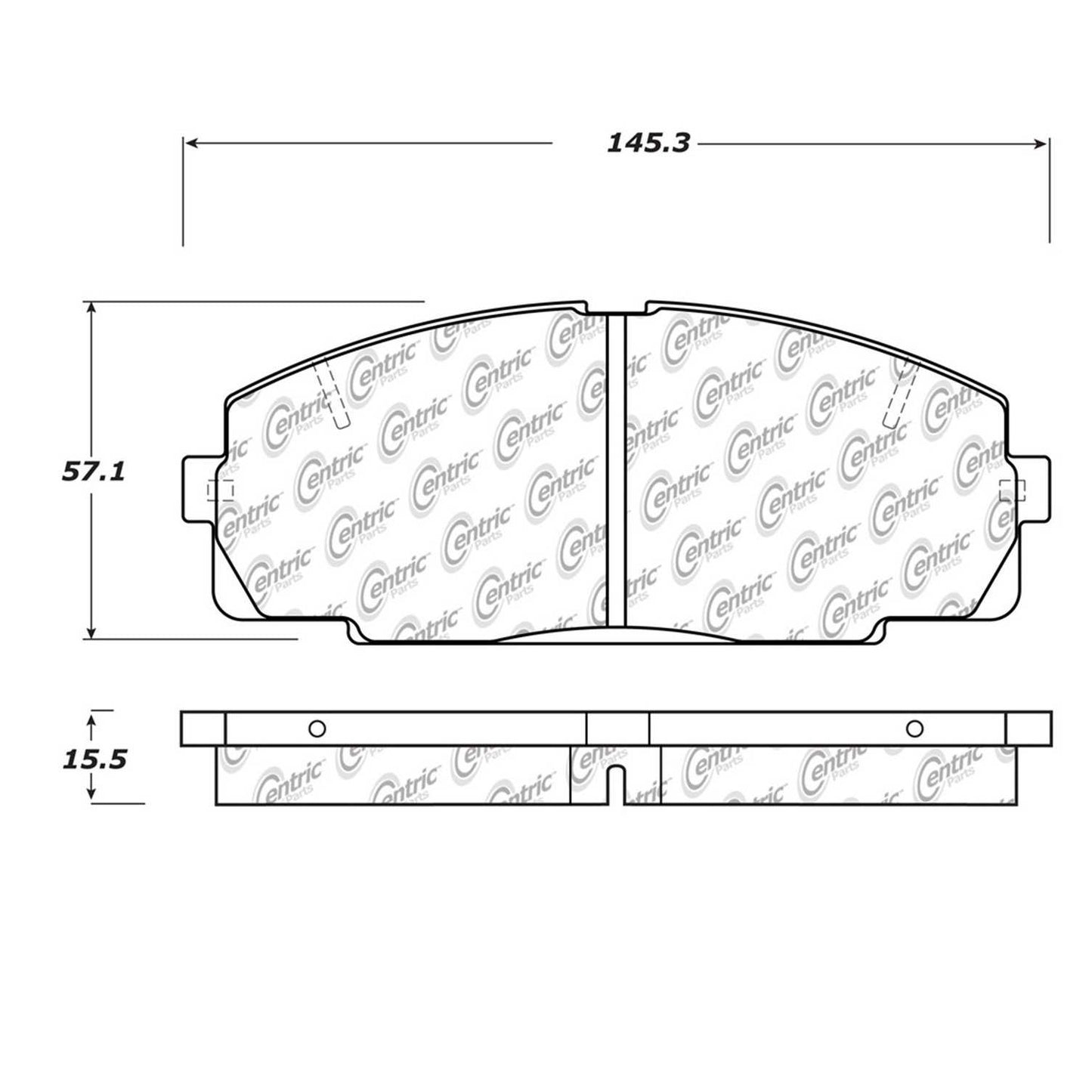 Centric Parts Disc Brake Pad Set Semi-Metallic with Shims for 2006-2020 Toyota Hiace 102.13440
