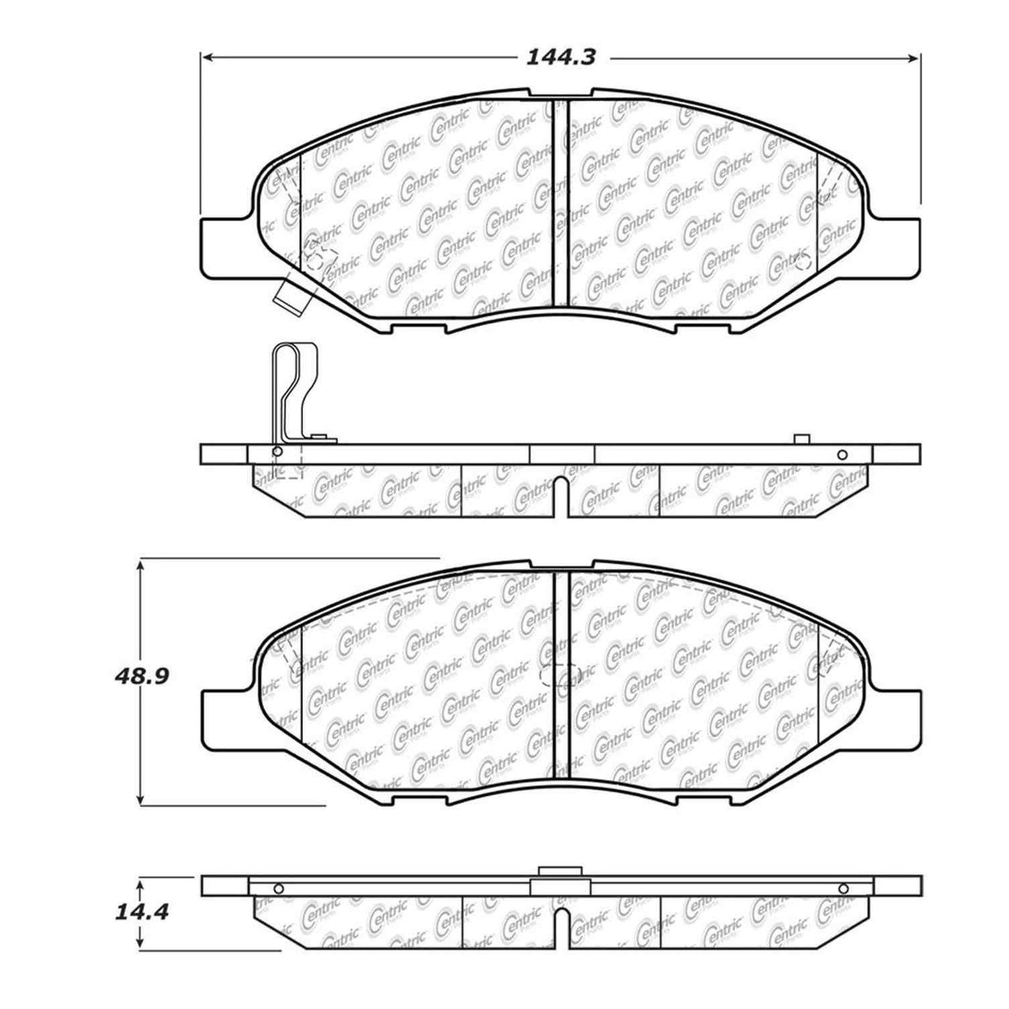 Centric Parts Disc Brake Pad Set Semi-Metallic with Shims for 2007-2017 Nissan Tiida, 2009-2011 Versa 102.13450