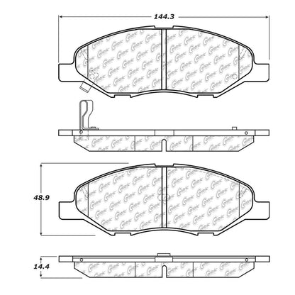 Centric Parts Disc Brake Pad Set Semi-Metallic with Shims for 2007-2017 Nissan Tiida, 2009-2011 Versa 102.13450