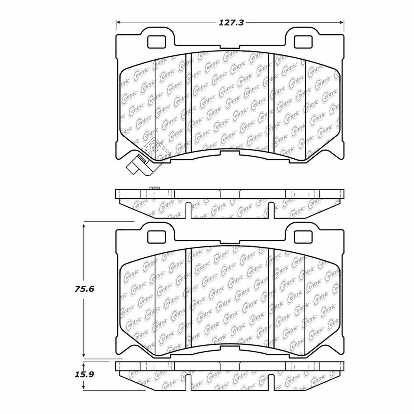Centric Parts Disc Brake Pad Set C-Tek Semi-Metallic with Shims for 2009-2013 Infiniti FX50, G37, M35h, M37, M56