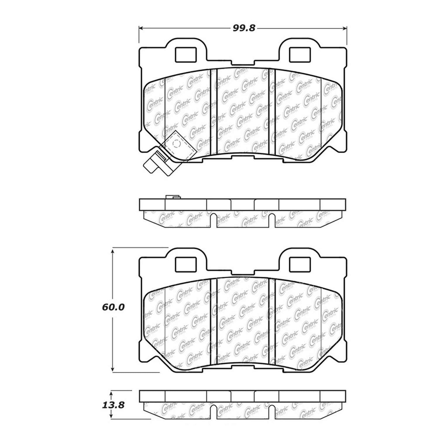 Centric Parts Disc Brake Pad Set C-Tek Semi-Metallic with Shims for 2009-2023 Infiniti and Nissan Z 102.13470