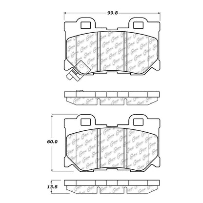 Centric Parts Disc Brake Pad Set C-Tek Semi-Metallic with Shims for 2009-2023 Infiniti and Nissan Z 102.13470
